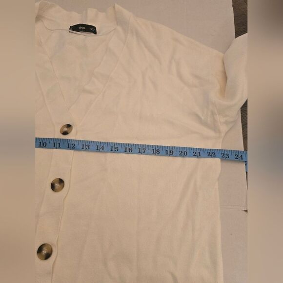 Mango Button Knit Cardigan In Off White Size Medium - Picture 8 of 10